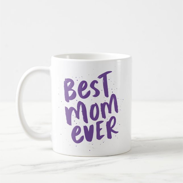 Best mom ever modern trendy purple mother's day coffee mug (Left)