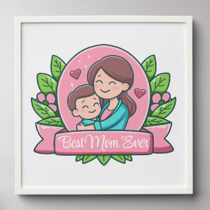 Best Mom Ever, Mom And Child, Custom Peel And Stick Photo Tile