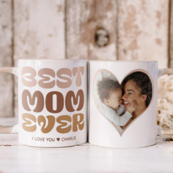 Best Mom Ever | Mom Photo And Text Gift  Coffee Mug by marisuvalencia at Zazzle