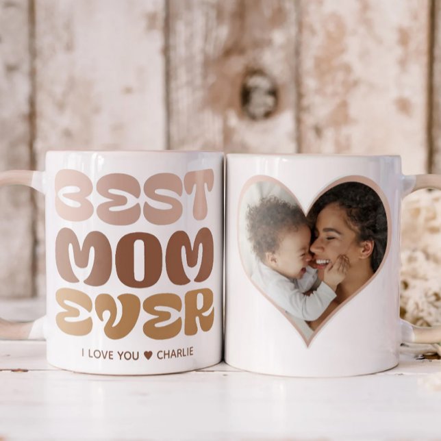 Best Mom Ever | Mom Photo and Text Gift  Coffee Mug (Creator Uploaded)