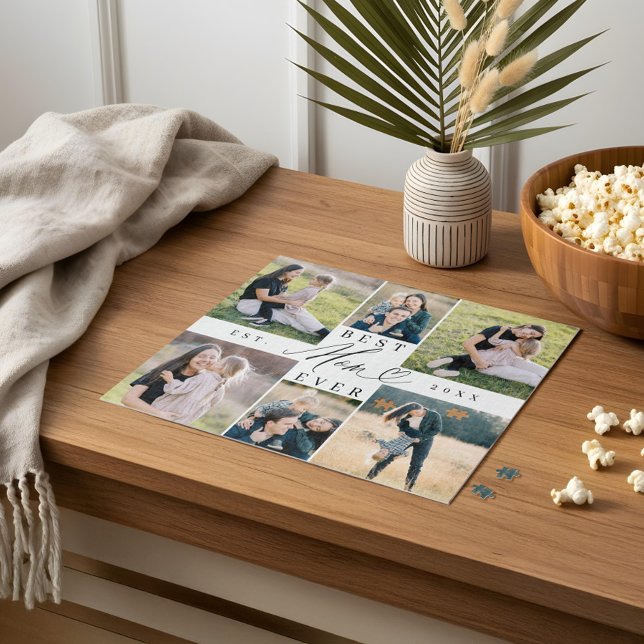 Best Mom Ever Mom Script Heart Photo Collage Jigsaw Puzzle (Best Mom Ever Mom Script Heart Photo Collage Jigsaw Puzzle)