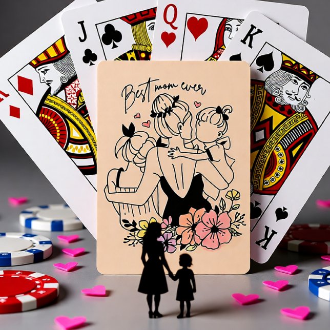 Best Mom Ever Mother and Children Floral Poker Cards (Best Mom Ever Mother and Children Floral Poker Cards)