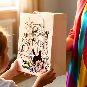 Best Mom Ever Mother and Children  Medium Gift Bag