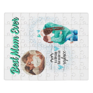 Best Mom Ever Mother and Daughter Custom Photo Jigsaw Puzzle
