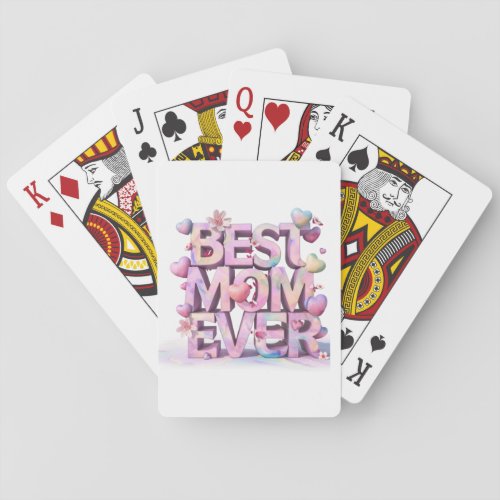  BEST MOM EVER Mother Day Hearts Flowers AP72 Poker Cards