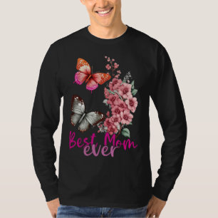 Best Mom Ever Mother s Day 2023 Butterfly Mothers  T-Shirt