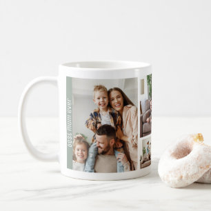 Best Mom Ever Mother's Day 5 Photos Sage Green Coffee Mug