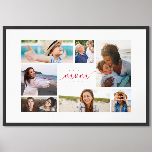 Best Mom Ever Mother's Day 7 Photo collage  Framed Art (Framed Front)