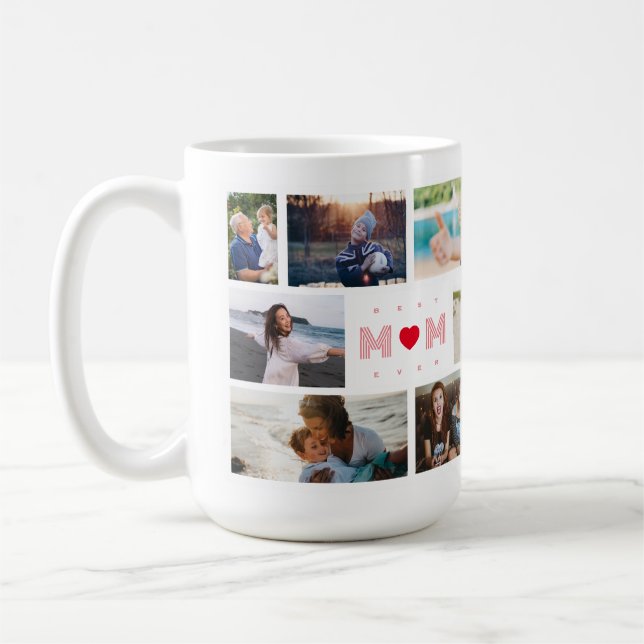 Best Mom Ever Mother's Day 8 Photo Collage  Coffee Mug (Left)