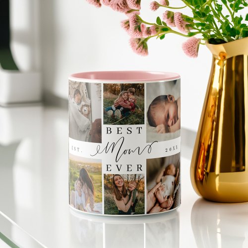 Best Mom Ever  Mothers Day 8 Photo Collage Two_Tone Coffee Mug