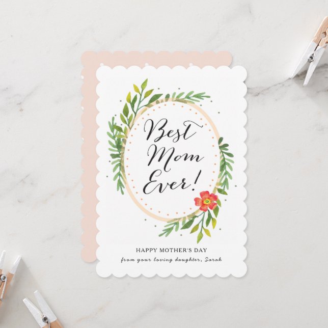 Best Mom Ever Mother's Day Card (Front/Back In Situ)