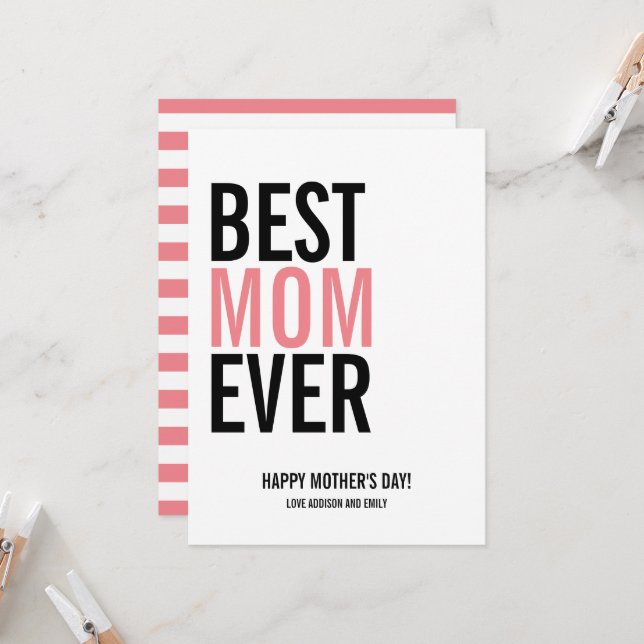 Best Mom Ever Mother's Day Card (Front/Back In Situ)