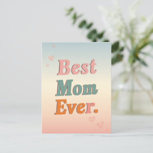 Best Mom Ever Mother's Day Card Floral Butterflies