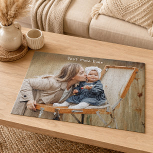 Best Mom Ever Mother's Day Custom Photo Jigsaw Puzzle