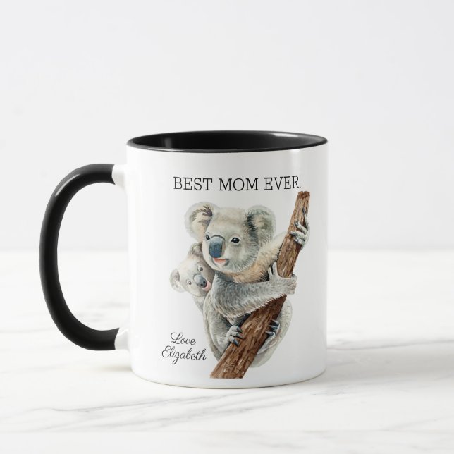 Best Mom Ever Mother's Day Cute Koala Animal Love Mug (Left)