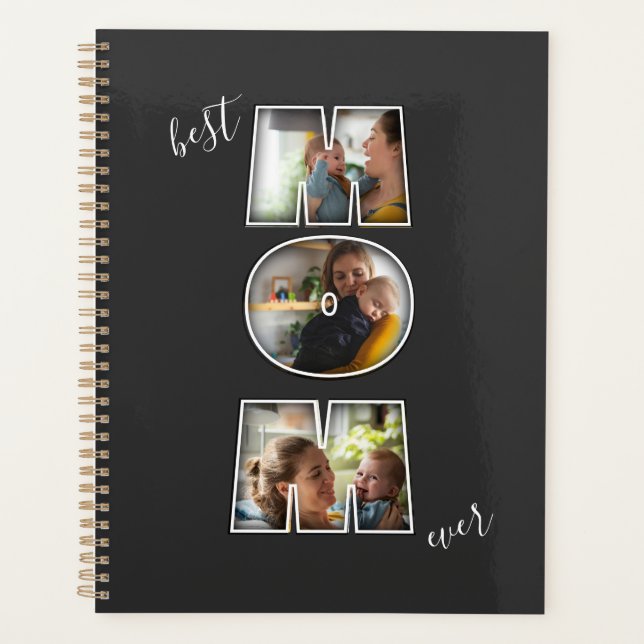 Best Mom Ever Mother's Day Gift 3 Photo Cutout Planner (Front)