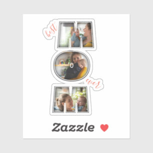 Best Mom Ever Mother's Day Gift 3 Photo Cutout Sticker