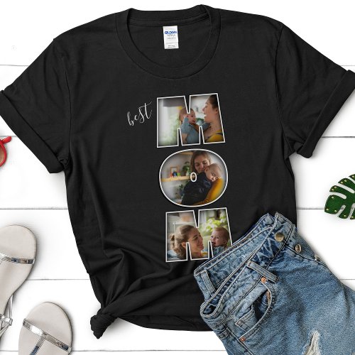 Best Mom Ever Mothers Day Gift 3 Photo Cutout T_Shirt