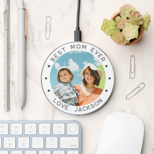 Best Mom Ever Mothers Day Gift Custom Photo Wireless Charger