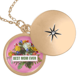 BEST MOM EVER MOTHERS DAY GIFT  GOLD PLATED NECKLACE