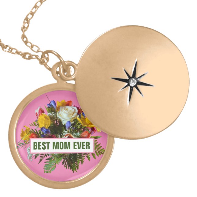 BEST MOM EVER MOTHERS DAY GIFT  GOLD PLATED NECKLACE (Front)