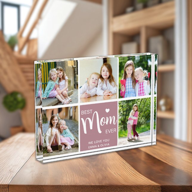 Best Mom Ever Mothers Day Mauve Photo Block (Best Mom Ever Mothers Day Mauve Photo Block)