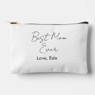 best mom ever mothers day name date simple minimal accessory pouch