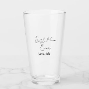 best mom ever mothers day name date simple minimal glass