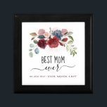 Best Mom Ever Mothers Day Personalized Floral Gift Box<br><div class="desc">Modern Best Mom Ever Floral gift box you can easily customize with your name or names. Featuring a burgundy,  dusty blue and lime green bouquet and the words "Best Mom Ever". Perfect for Mother's Day,  Birthdays or any special time of the year</div>
