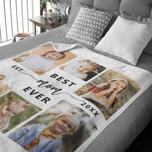 Best Mom Ever _ Mothers Day Photo Collage Fleece Blanket