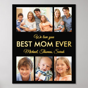 Best Mom Ever Mothers Day Photo Collage Foil Prints