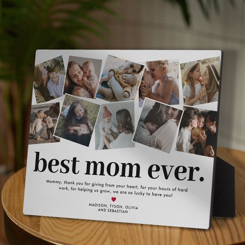 Best Mom Ever Mothers Day Photo Collage Plaque