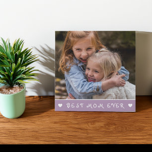 Best Mom Ever Mothers Day Photo Heart Faux Canvas Print