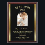 Best Mom Ever  Mother's Day Photo Personalize Award Plaque<br><div class="desc">Best Mom Ever  Mother's Day Photo Personalize</div>