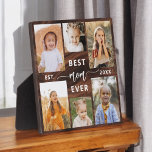 Best Mom Ever - Mother's Day Photo Wood Collage Plaque<br><div class="desc">Celebrate your mom with the "Best Mom Ever" Mother's Day Photo Collage Plaque. This personalized plaque features a beautifully arranged collage of cherished photos, capturing special moments and memories. The heartfelt message "Best Mom Ever" adds a loving touch. Crafted from high-quality materials with a sleek finish, it's perfect for displaying...</div>