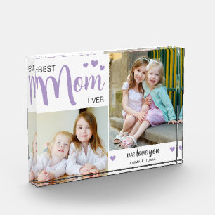 Best Mom Ever Mothers Day Purple Photo Block