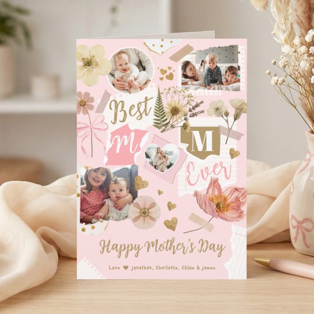 Best Mom Ever Mother's Day Scrapbook Photo Collage Card (Best Mom Ever Mother's Day Scrapbook Photo Collage Card)