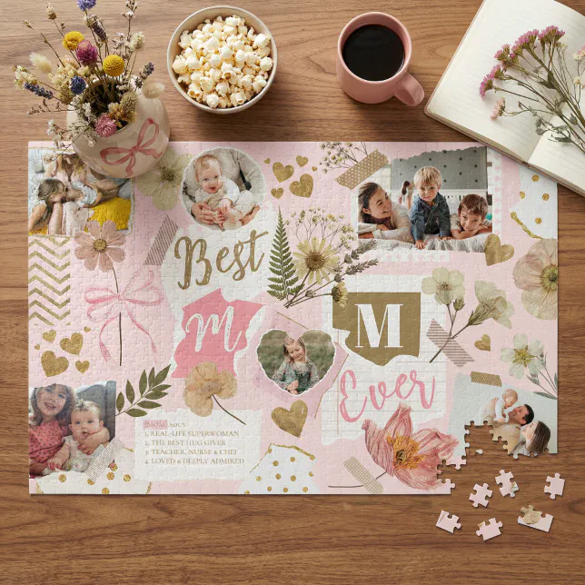 Best Mom Ever Mother's Day Scrapbook Photo Collage Jigsaw Puzzle | Zazzle
