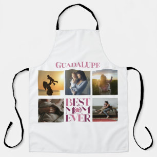 Best Mom Ever Mother's Photo Collage Cute Pink Apron
