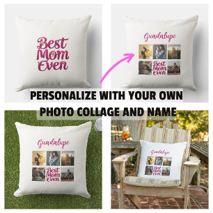 Best Mom Ever Mother's Photo Collage Outdoor Pillow
