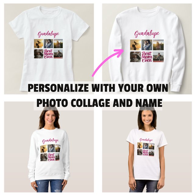 Best Mom Ever Mother's Photo Collage T-Shirt (Best Mom Ever Mother's Photo Collage T-Shirt)