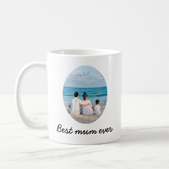 Best Mom ever Mug with photo Modern Simple (Left)
