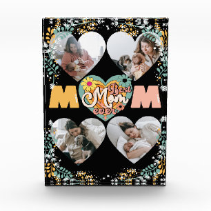 Best Mom Ever Multi Heart shape Photo Block