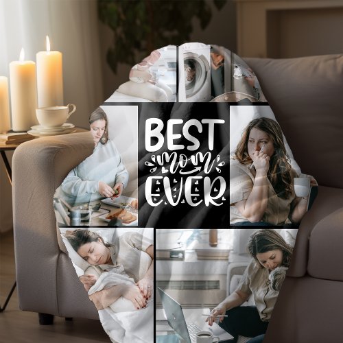 Best Mom Ever Multi Photo Fleece Blanket