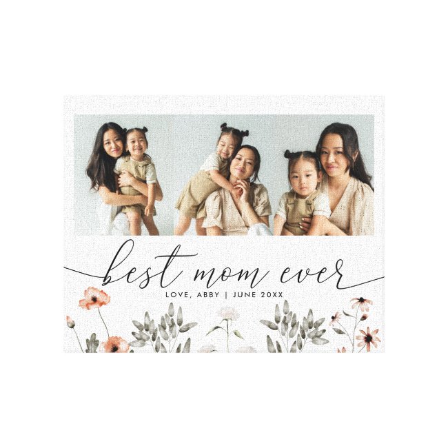 Best Mom Ever | Multi Photo Mother's Day Keepsake Canvas Print