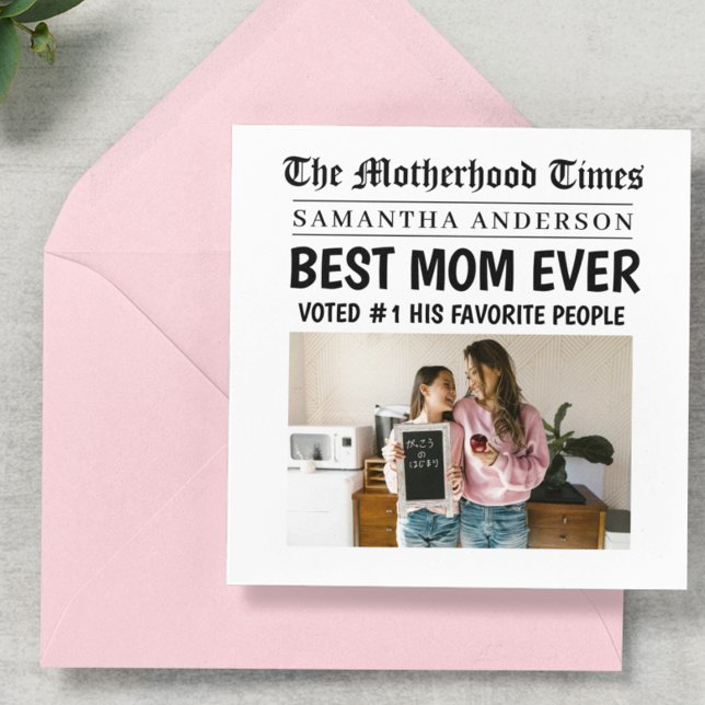 Best Mom Ever Newspaper  Personalized Name & Photo (Creator Uploaded)