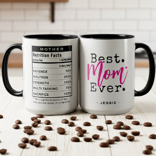 Best Mom Ever Nutrition Facts Mother's Day Mug