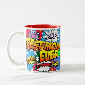Best Mom Ever Personalize Comic Book Two-tone Coffee Mug by StargazerDesigns at Zazzle