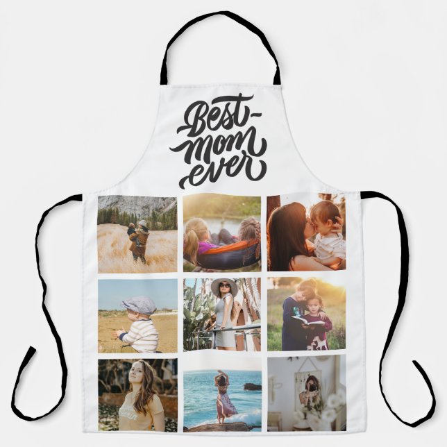 Best Mom Ever Personalized 12 Photo Collage Apron (Front)
