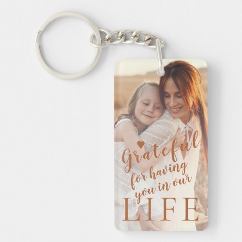 Best mom ever personalized 2 photos and text keychain